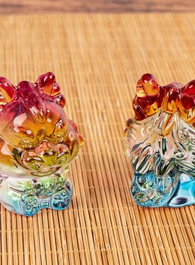 淄博博山陶瓷琉璃大观园手工琉璃龙摆件J十二生肖龙招财吉祥摆件