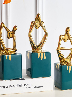 简约轻奢抽象人物艺术摆件高级感酒柜电视柜家居Y玄关客厅书房