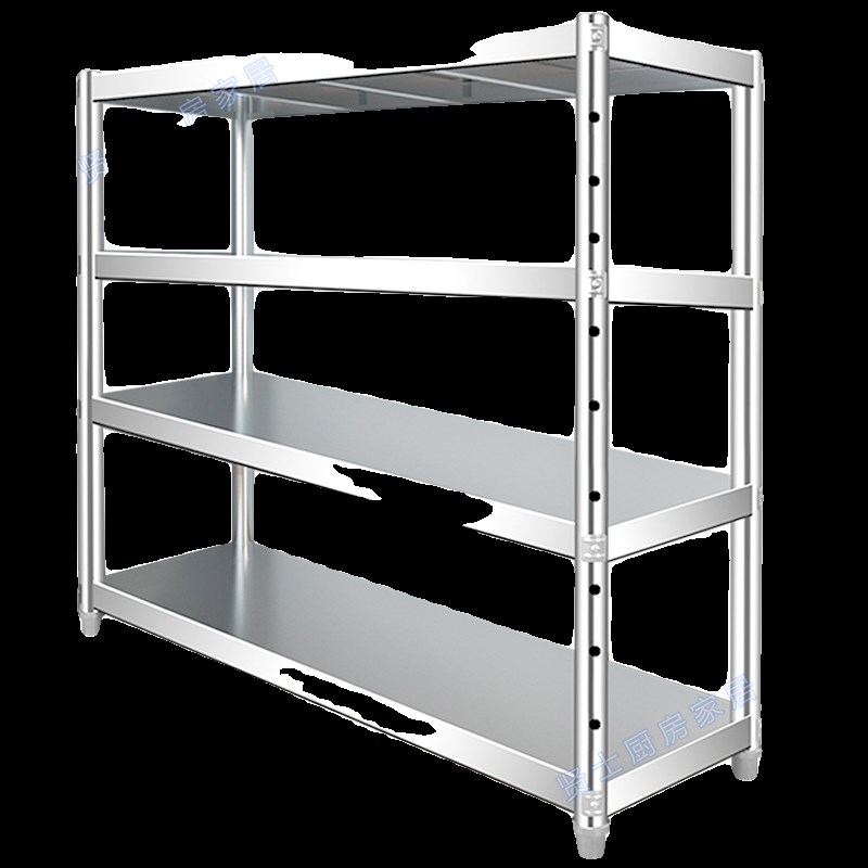 不锈钢加厚多层四层厨房落地收纳置物架子定制N微波炉储物架155高 - 图3
