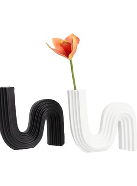 简约树脂型花插样板房售楼部卧室书房客P厅餐厅玄关摆件饰品