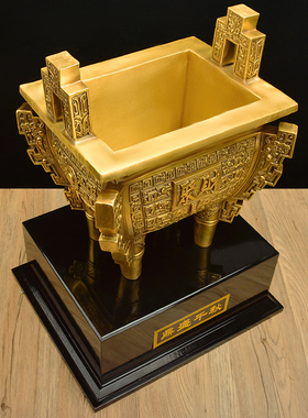 铜鼎家居客厅乔迁大厅前台摆设工I艺品铜鼎特大号落地鼎