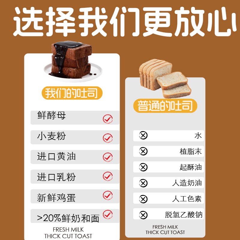 汇友一刻黄油牛乳厚切吐司西梅巧克力味全麦面包代早餐小零食整箱