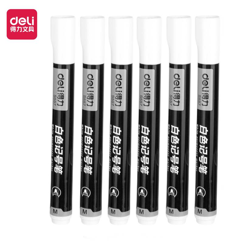 得力s557白色记号笔速干大头笔油性不掉色马克笔办公商务工作用 - 图3