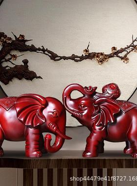 中式大象摆件一对客厅玄关电视酒柜装饰品商务礼品厂家工艺品