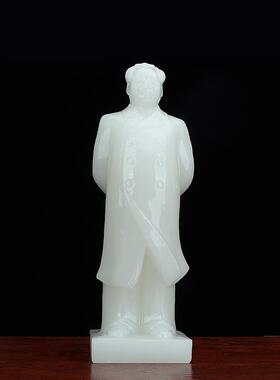 天然摆玉石毛主席站像JXY20201办室伟人半身玉雕件公办公室工品装