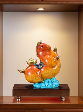 马上有钱招财摆件马工艺品马年生肖吉祥物办公桌面装饰品开业礼品