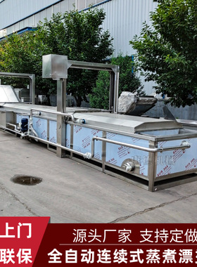 大型全自动烫菜机 连续式玉米粒蒸煮流水线设备 秋葵杀青漂烫机