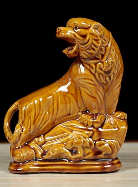 唐三彩陶瓷十二生肖鼠牛虎兔龙蛇马羊猴鸡狗猪摆件工艺品招财风水