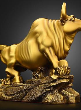 铜牛摆件纯铜牛势生肖牛气冲天家居办公室店铺开业大号抬头旺市牛