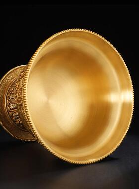 供水杯供佛杯 佛前供水碗慧宝黄铜八吉祥雕花密宗用品小号圣水杯