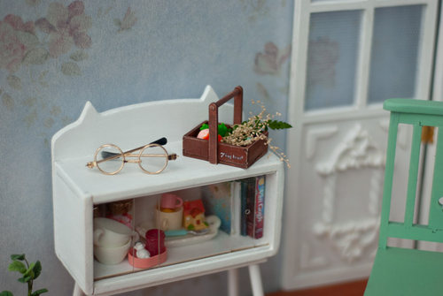 6分BJD小布blythe/怪高可儿azone娃屋家具DIY滑门猫猫柜材料包 - 图0