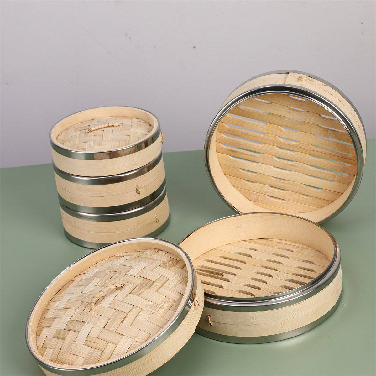 钢边笼竹蒸笼蒸包子馒头笼屉小笼包不锈钢上下包边小蒸笼蒸格林漭,淘宝优惠券,粉丝福利购,淘宝优惠卷