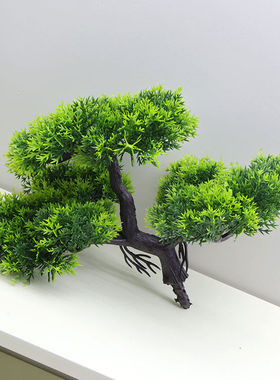 厂批美人松绿植人造花迎客松仿真松针树枝造景工程花材装饰植物