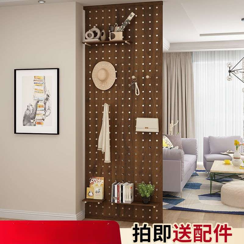 Hole board wind-break living room Xuan TJG closed partition entry door covering solid wood partition simple modern screen generation storage rack