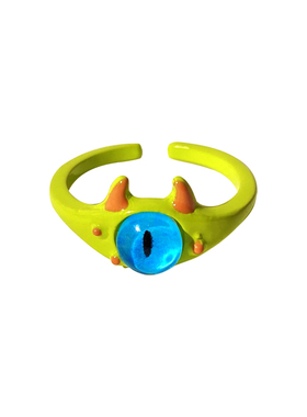 极速可爱晕~搞怪猫咪小怪兽v戒指女小众设计情侣对戒个性百搭指环