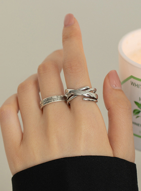 极速复古简约做旧戒指女欧美ins潮冷淡风时尚个性U小众设计开口食