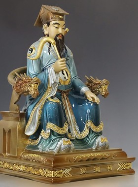 极速珐琅镶金吕洞宾神像纯铜纯阳祖师纯阳M真人吕祖神像家用摆件