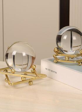 跨境时来运转水晶球摆件办公桌面装饰摆设乔迁开业礼品金属工艺品