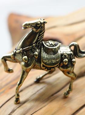 新品黄铜马上有钱 纯铜复古配饰马到成功铜马小挂饰铜饰精品