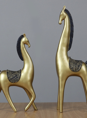 现代创意家居装饰礼品抽象情侣马摆件客厅书房酒店餐厅装饰品摆件