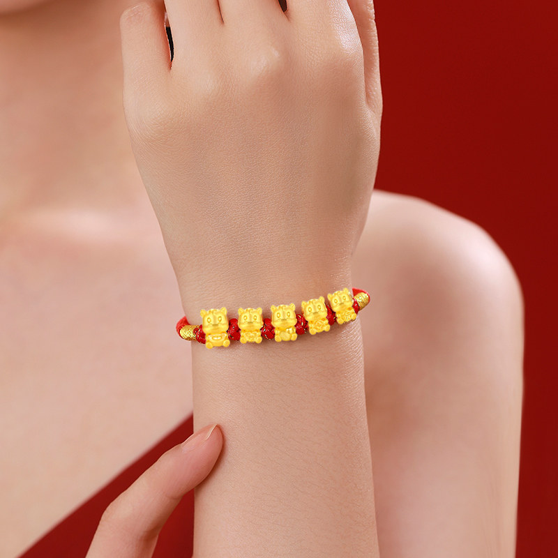 蒂蔻珠宝马年黄金转运珠手链五福马生肖转运珠本命年手链,淘宝优惠券,粉丝福利购,淘宝优惠卷