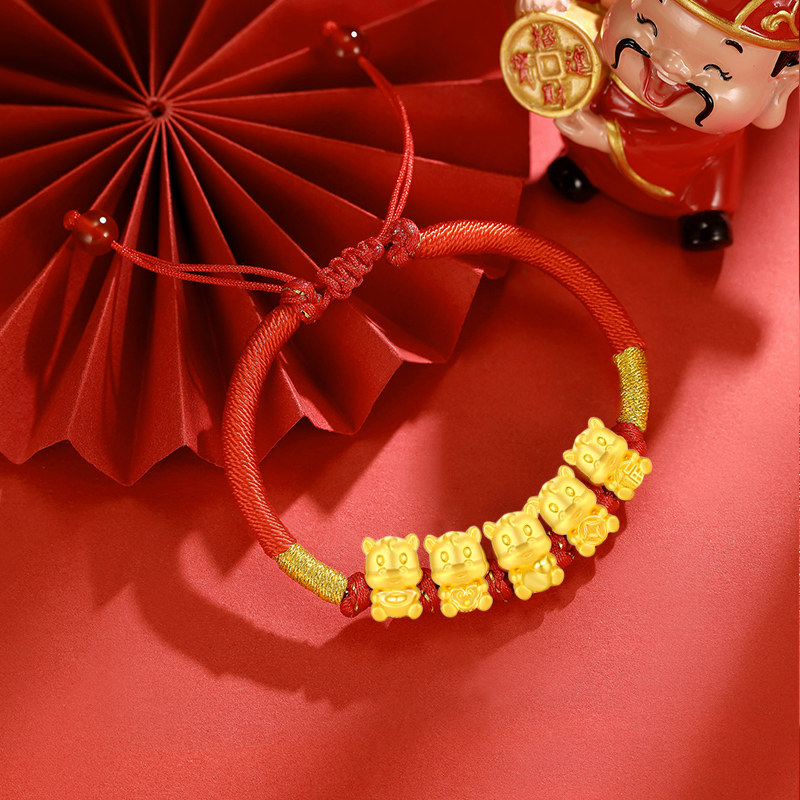 蒂蔻珠宝马年黄金转运珠手链五福马生肖转运珠本命年手链,淘宝优惠券,粉丝福利购,淘宝优惠卷