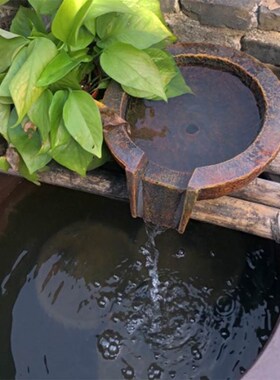 定制水幕墙流水盆流水罐带出水口庭院水景观陶罐带嘴花园造景摆件