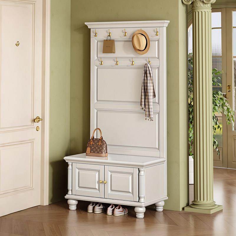 美式实木落地衣架，换鞋凳，一体化卧室衣帽间衣架，多功能门鞋柜,淘宝优惠券,粉丝福利购,淘宝优惠卷