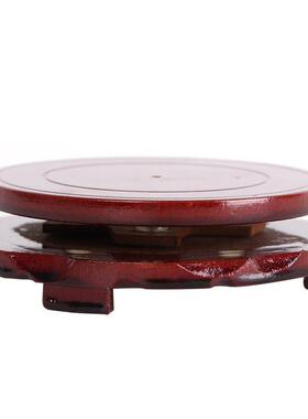 杨铜记 圆形实木底座大小号360度旋转工艺品摆件木质底座