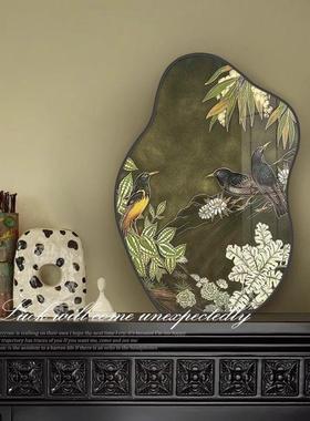 厂家现货摆台中古风花鸟图客厅装饰画复古艺术卧室挂画餐厅高级感