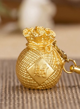 朱炳仁福满财满小钱袋挂件招财挂饰包包配饰铜钱袋国风国潮首饰