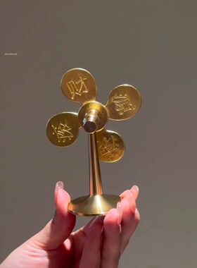 黄铜风生水起招财摆件
