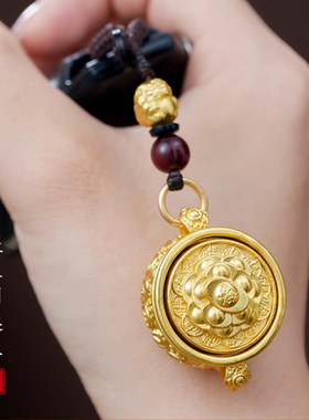 纯黄铜十二生肖聚宝盆摆件招财聚财钥匙扣挂件汽车吊坠包包挂饰