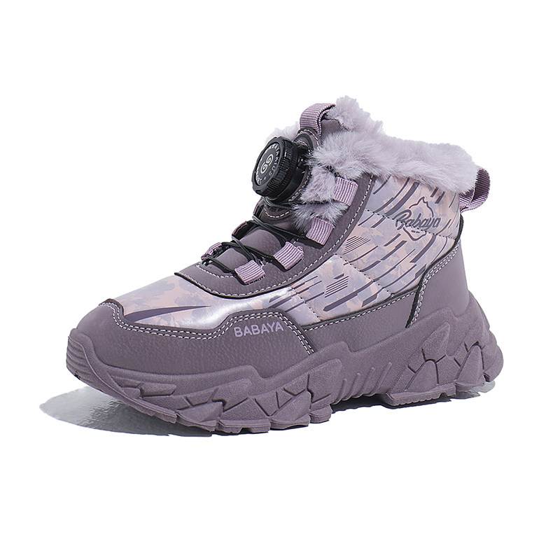 芭芭鸭儿童雪地靴女童棉鞋2025冬季新款男童加绒运动鞋防滑大棉靴,淘宝优惠券,粉丝福利购,淘宝优惠卷