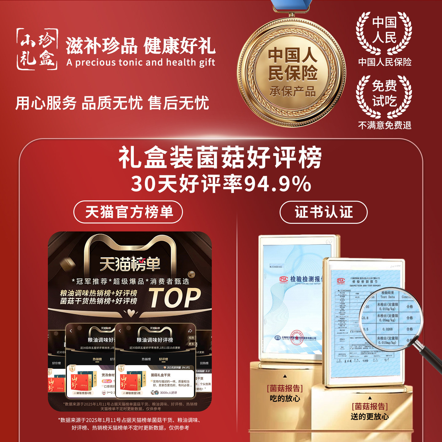 年货送礼菌菇礼盒山野珍品香菇类干货礼盒装云南特产送礼高品质