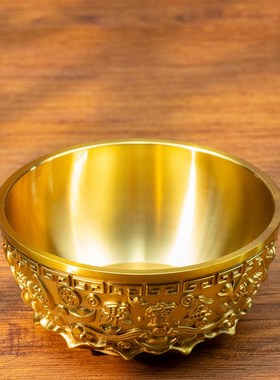 小铜记实心纯黄铜六福聚宝盆摆件沈万三同款招财客厅玄关开业礼品