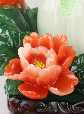 玉白菜摆件家居装饰品摆设客厅开业工艺玄关店铺礼品招财大德仁