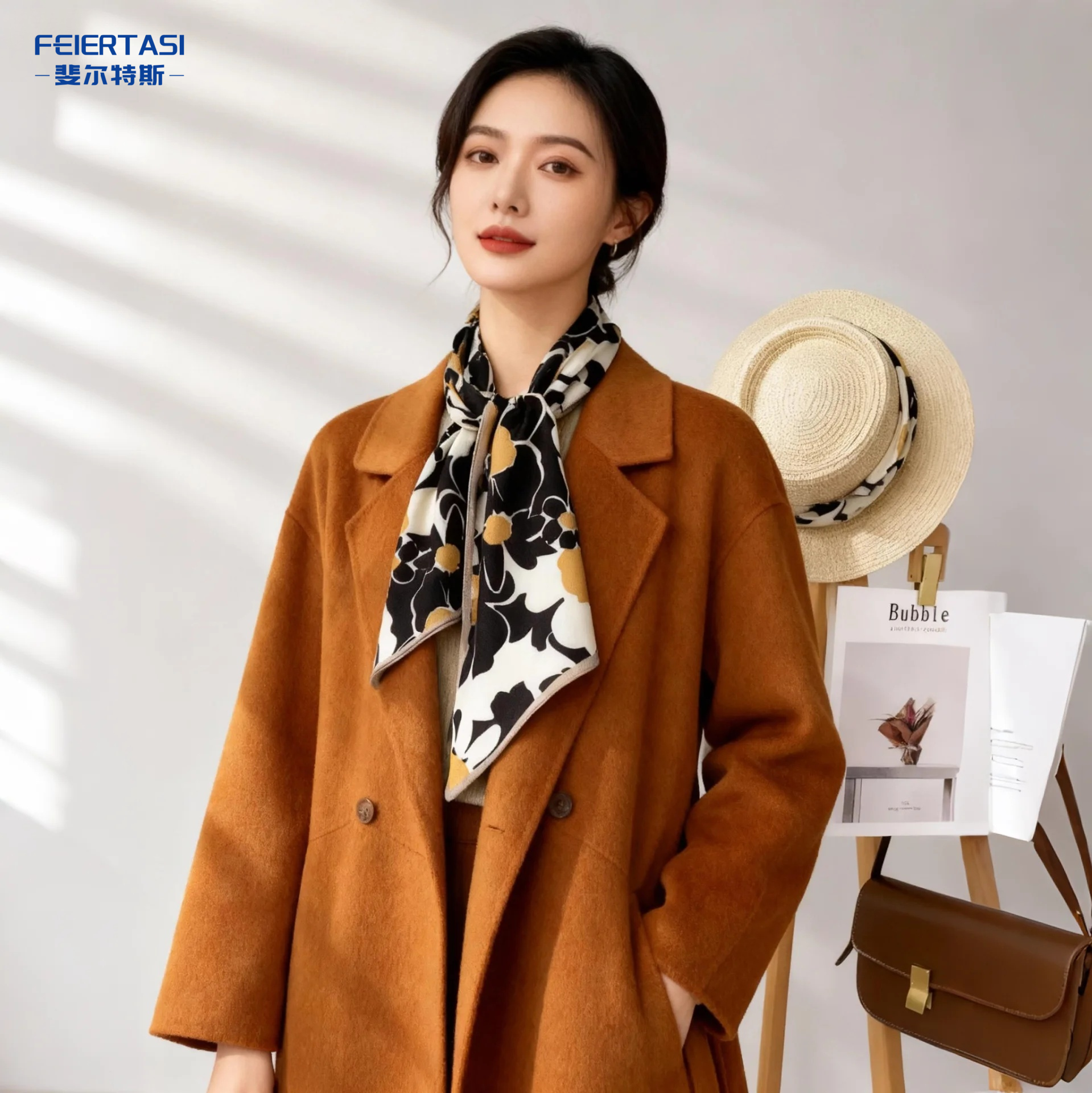 2026秋冬新款人字纹丝巾女士气质双面双色百搭高级感花卉时尚披肩,淘宝优惠券,粉丝福利购,淘宝优惠卷