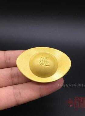 实心铜仿古小元宝 黄铜金元宝迷你小元宝大清金锭摆件