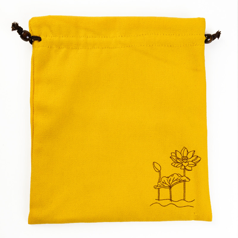 黄色纯棉麻文玩袋子加厚绒布袋束口袋佛珠寺庙手串收纳袋logo定制,淘宝优惠券,粉丝福利购,淘宝优惠卷