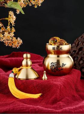纯铜避火龙瓶厨房西北角黄铜乾位摆件葫芦瓶火烧天门家用摆摊爆品
