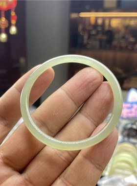 极速推荐天然青海料和田玉青玉冰C晴水叮当手镯 女款玉镯玉石饰品