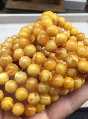 极速精品老蜜蜡 天然蜜蜡回流花蜡单圈手K链女款蜜蜡手链支持复检