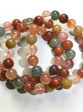 极速天然无优化福禄寿水晶手链彩发晶兔毛M多宝单圈手串包邮 女款