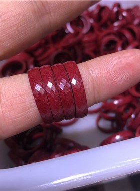 极速原矿朱砂紫金砂帝王砂刻面戒指戒圈J指环男女紫金沙饰品指环