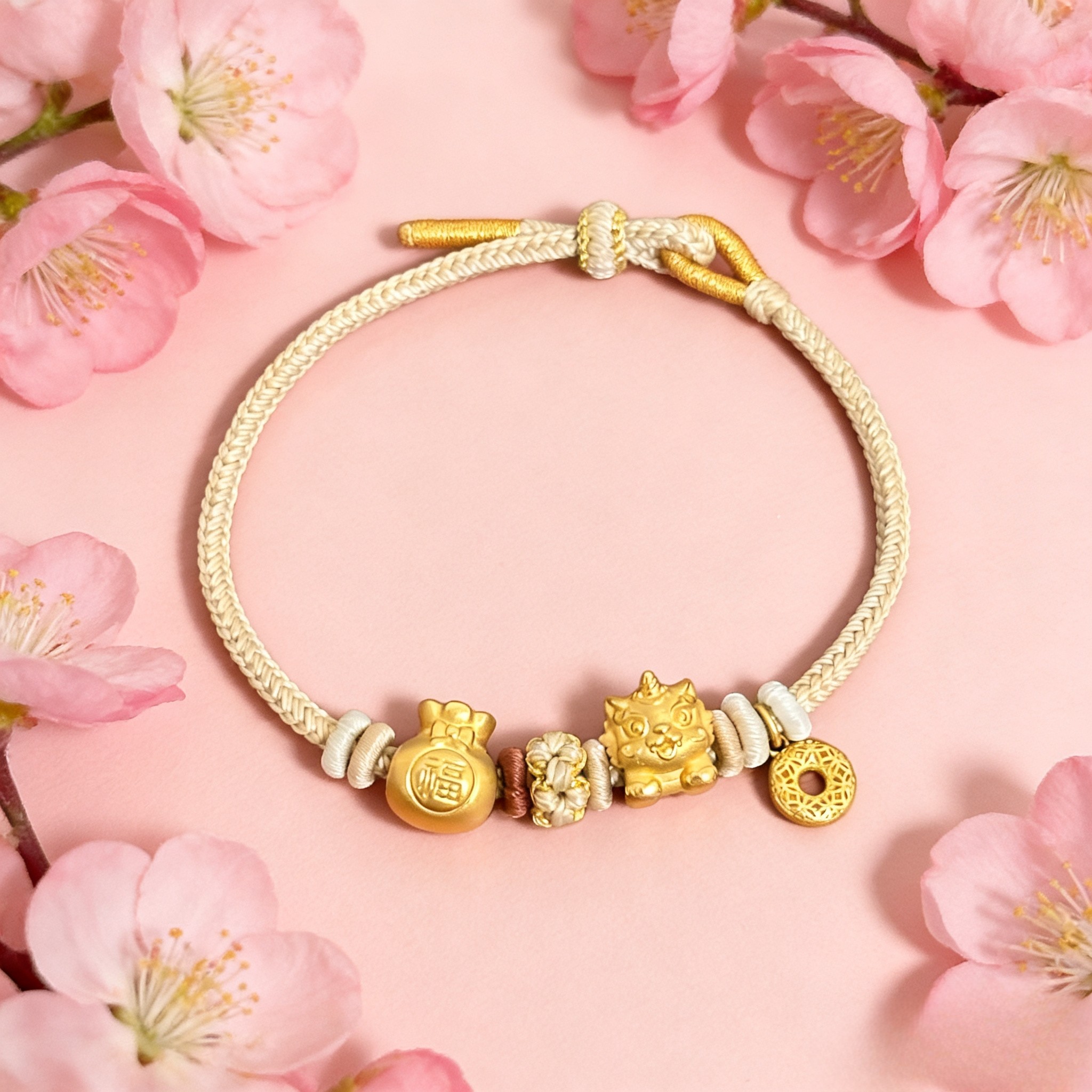 工厂定制金包银手链福袋配醒狮女款精致福气满满手绳编绳小克重,淘宝优惠券,粉丝福利购,淘宝优惠卷