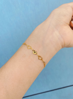 工厂定制金包银爱心手链女款轻奢高级感设计感送女友情人节礼物