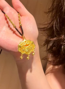 金包银平安锁吊坠福字挂坠精致百搭送节日礼物来料可定制