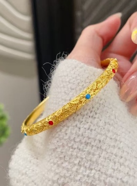 金包银珐琅彩花丝皇后手镯宫廷风古典手环送节日礼物来料可定制