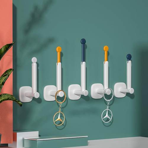 L型伸缩挂钩免打孔可转向粘胶壁挂衣架厨房浴室卫生间无痕贴粘钩 - 图0